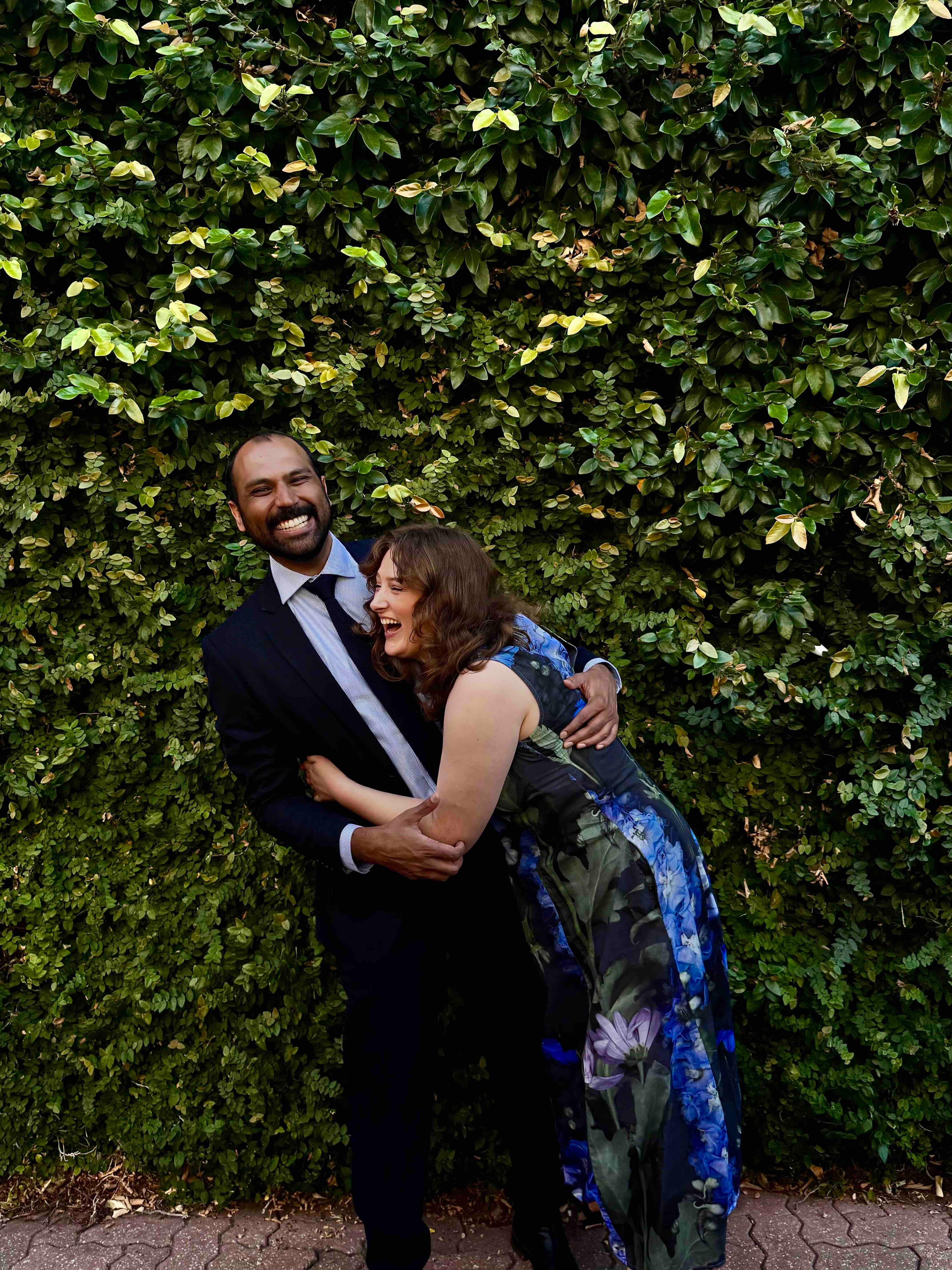 A photograph of Clare and Randeep